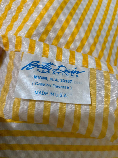 Lot of 2 Hair Styling Capes Seersucker Yellow White Gray Barber Salon