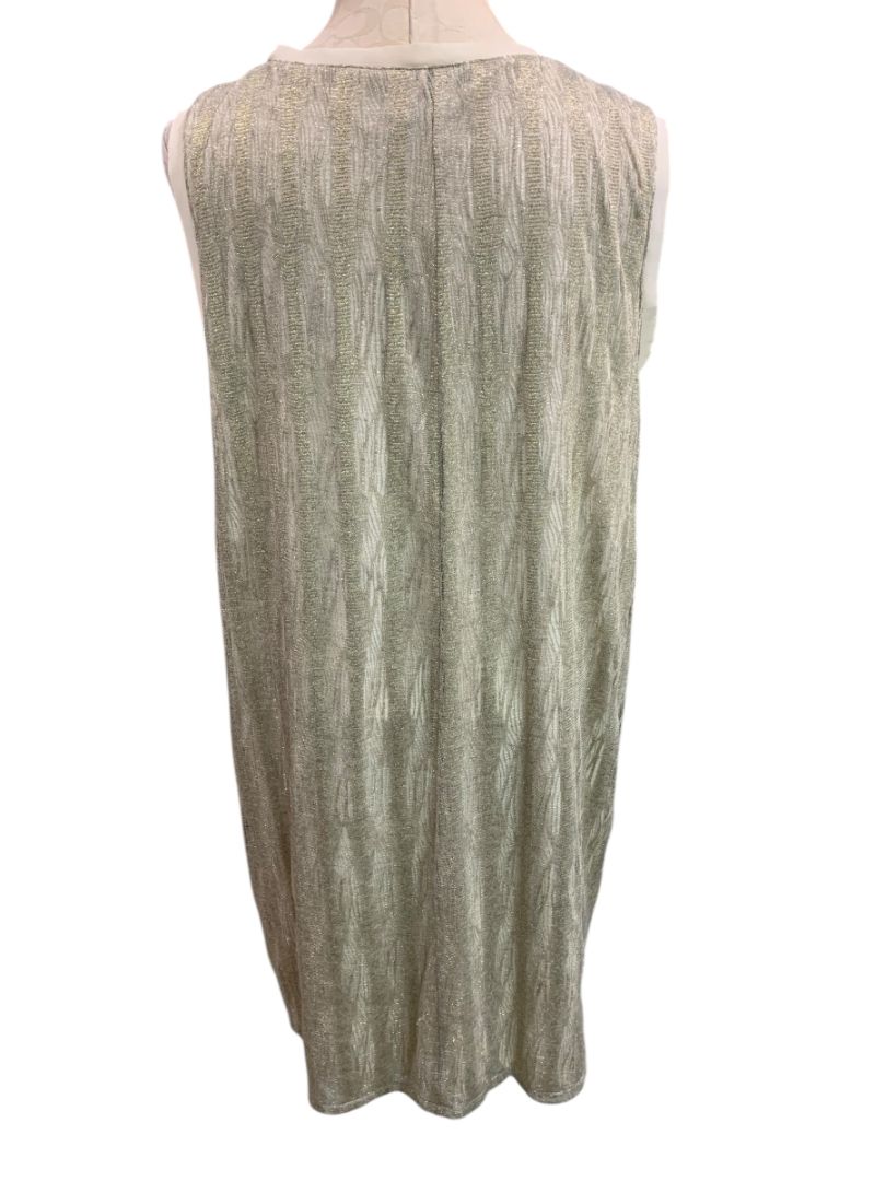 Size 2X Daisy Fuentes Woman Shift Tunic Dress Metallic Overlay