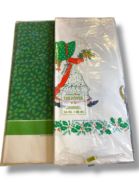 Vintage American Greetings Tablecovers Paper 54" x 96" Set of 2 Holly Hobbie New