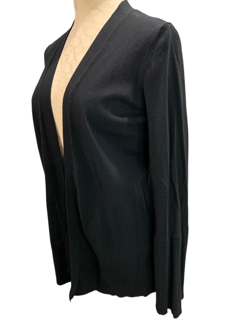 Small Ann Taylor Womens Black Open Cardigan Flare Sleeve