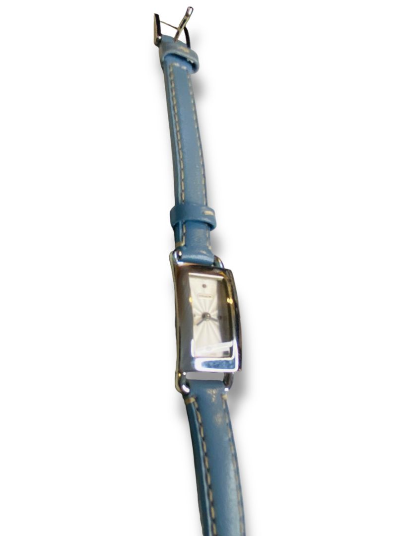 Coach Ladies Watch Madison Needs Battery Blue Leather Band 0219