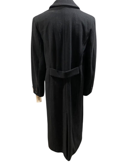 Size 14 Larry Levine Womens New Lambswool Cashmere Dress Coat Black Vintage