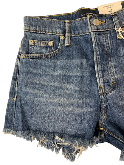 Size 0 (25) Lucky Brand New Jean Shorts Mom High Rise Blue Denim