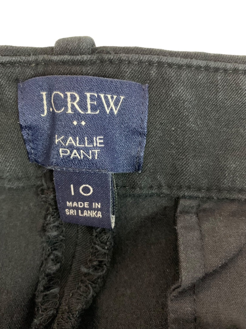 Size 10 J.Crew Womens Black Kallie Pants Straight Leg Crop Style BO899