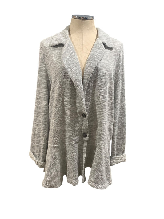 3X Bobeau Womens Gray Casual Peplum Sweater Lightweight Jacket