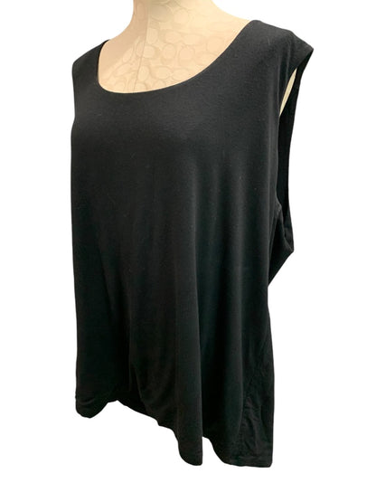 3X INC International Concepts Womens Black Soft Knit Sleeveless Tshirt Tank