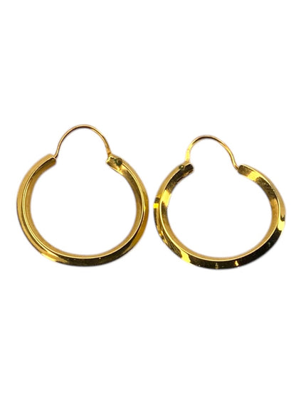 Goldtone Hoop Wire Hinged Pierced Earrings .75 Inch Diameter