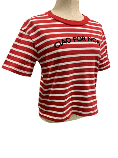 XS Madewell Womens Ciao for Now Striped Tshirt Cropped