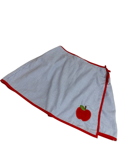 Size 10 Little English Girls Youth Short Checked Apple Applique