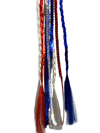 Claires New Hair Clip 15 Inch Long Sparkly Patriotic USA