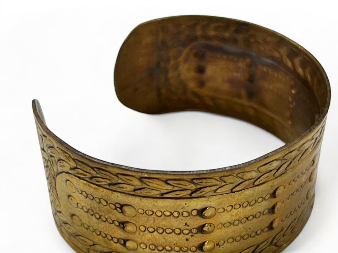 Copper Color Open Adjustable Bangle Bracelet 28mm Width