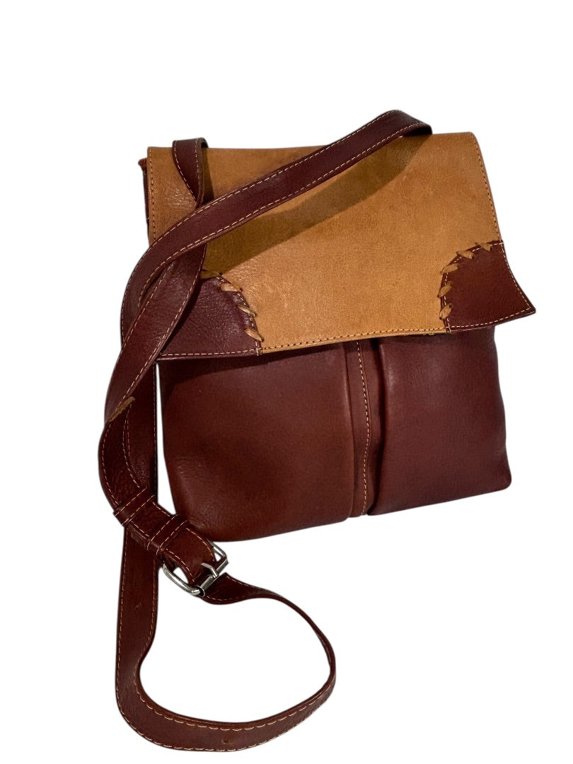 JL Saldivar Paraguay Handcrafted Two Tone Brown Crossbody Bag