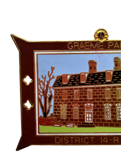 Graeme Park District 14-R 1988 Goldtone Enameled Pin Double Back 1.4" x 2"