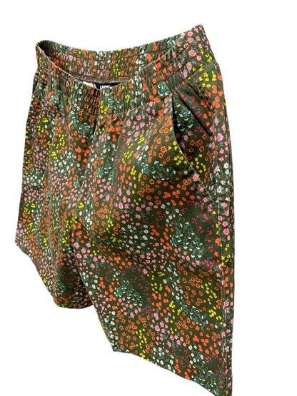 Size 10 Lands End  Mid Rise Womens New Pull On Floral Shorts Pockets