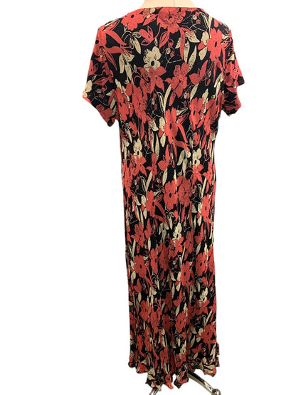 Size 18W Style & Co Woman Pullover Floral Maxidress Lined Rayon