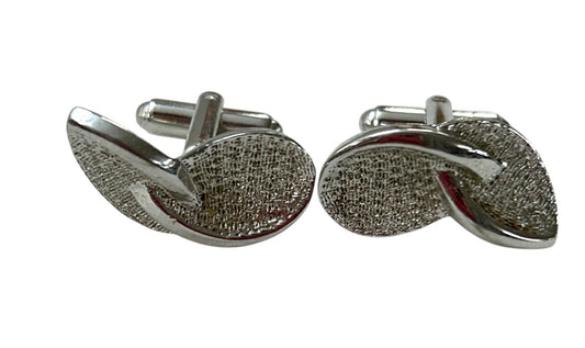 Vintage Silvertone Cuff Links Textured 1 Inch Mens Accessory