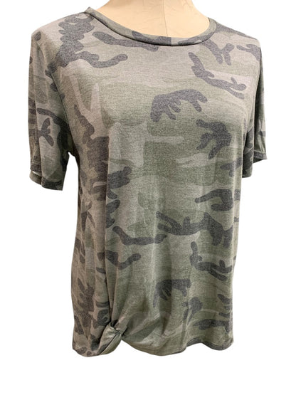 Large Always Indigo Womens Soft Distressed Camoflauge Tshirt Camo