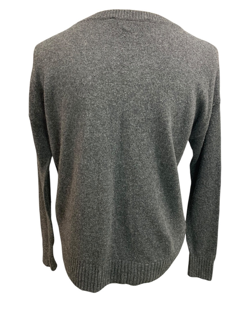 XS Loft Womens Gray Heathered Crewneck Sweater Wool Blend