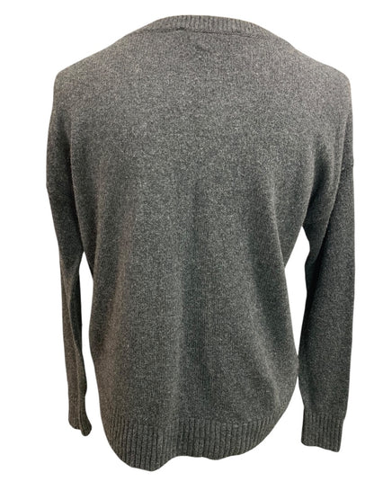 XS Loft Womens Gray Heathered Crewneck Sweater Wool Blend