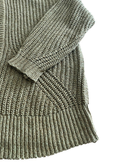 2X Ava & Viv Loose Knit Over Sized Cardigan Sweater Brown Womens Plus Size