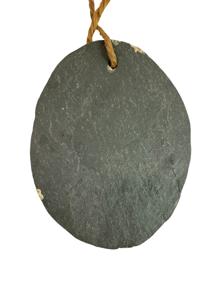 Small Painted Slate Doorknob Wall Hanging Pineapple 5 Inch