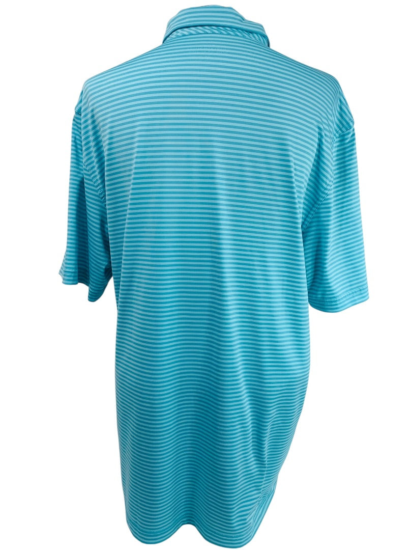 XL Vineyard Vines Mens Golf Polo Turquoise Stripe Short Sleeve Shirt