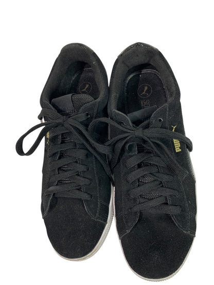 Size 9.5 Puma Black Suede Platform Vikky Sneaker Womens