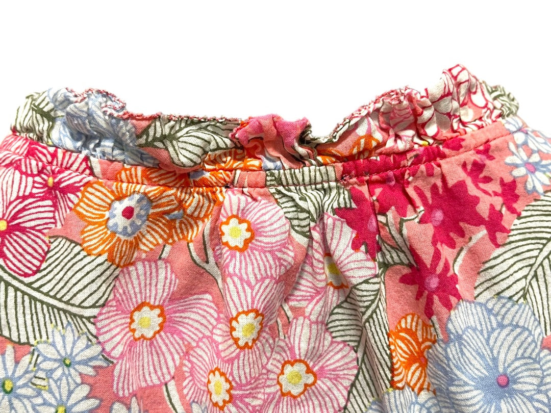XL Talbots Ruffled Sleeveless Floral Cotton Shirt Pullover