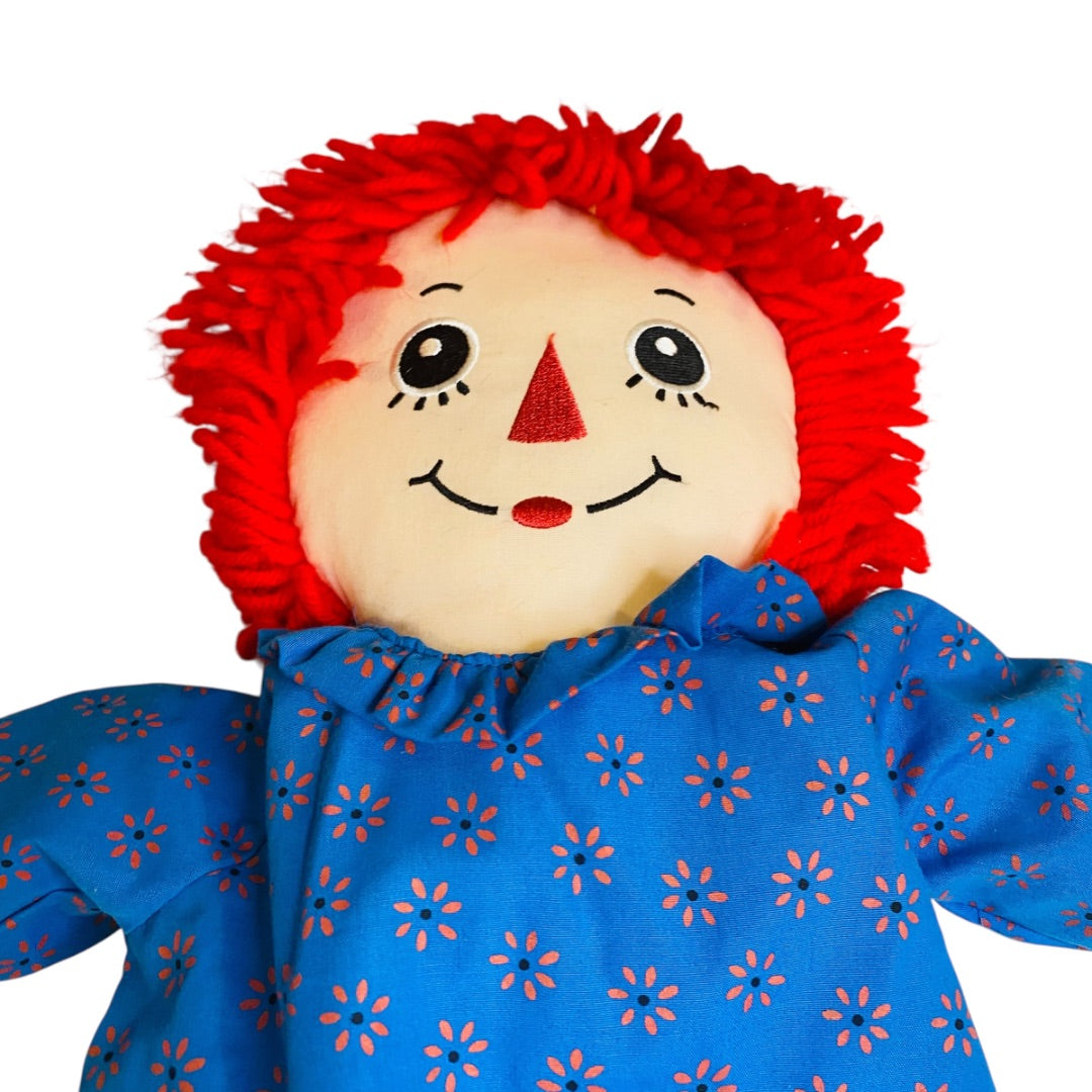 Vintage Applause Classic Raggedy Ann Rag Doll  17" Blue Orange Dress