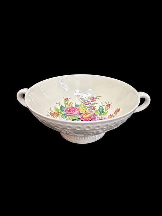 1940s Wellesley Wedgwood Ullswater China Cream Soup Bowl Double Handle