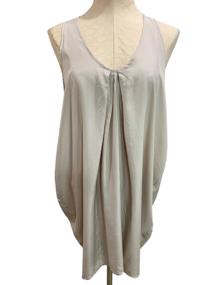 Small Hatch Draped Scoop Neck Dress Tan Sleeveless