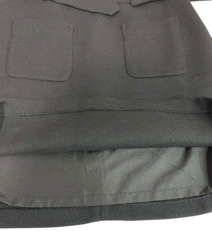 Size 2P Loft Petites Black Belted Skirt Side Zip Black Lined