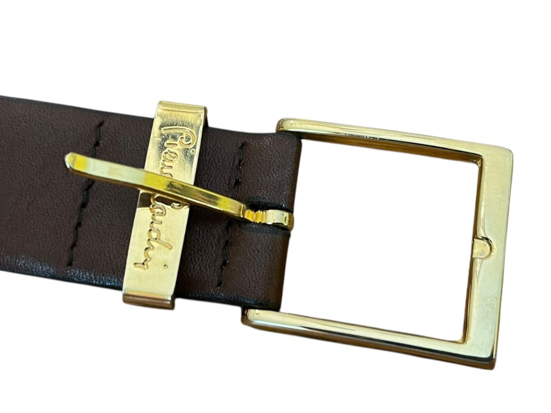 Size 36 Pierre Cardin Brown Soft Touch Cowhide Belt 1.2" width