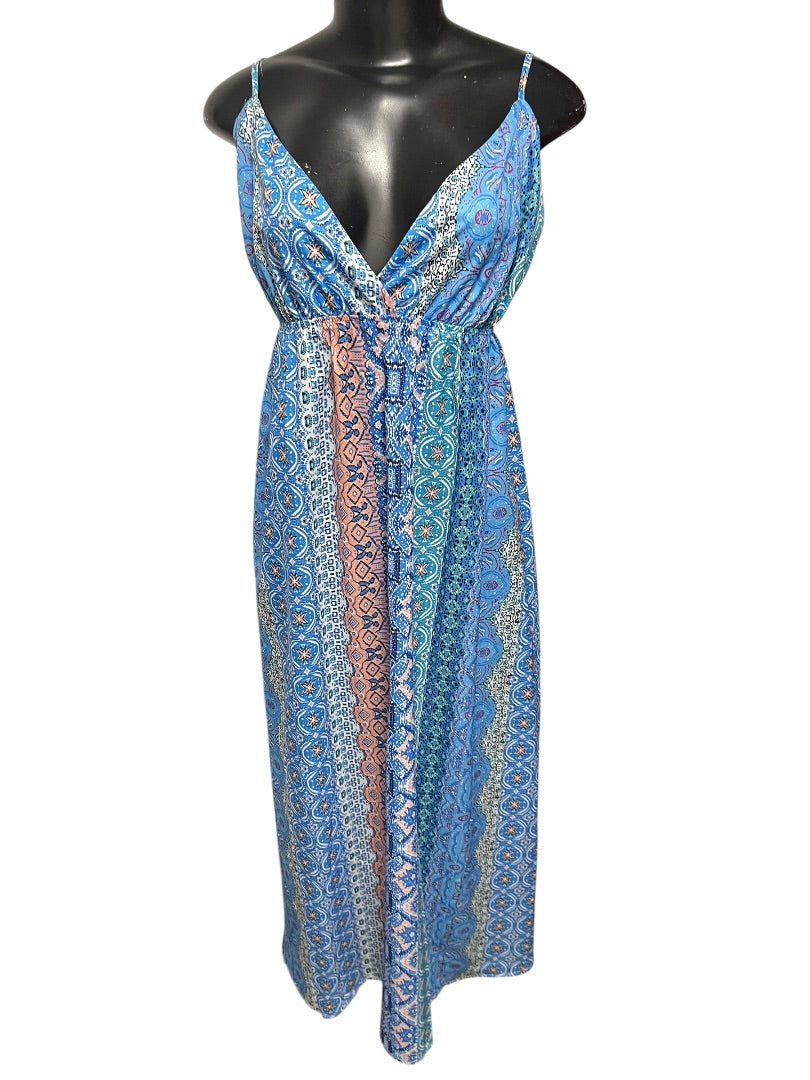 Size Large Cupshe Patterned Sleeveless Adjustable Strap Maxi Dress