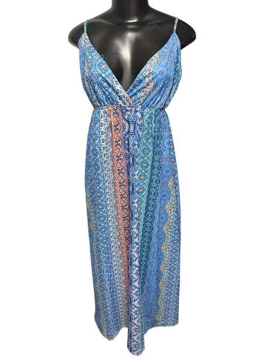 Size Large Cupshe Patterned Sleeveless Adjustable Strap Maxi Dress