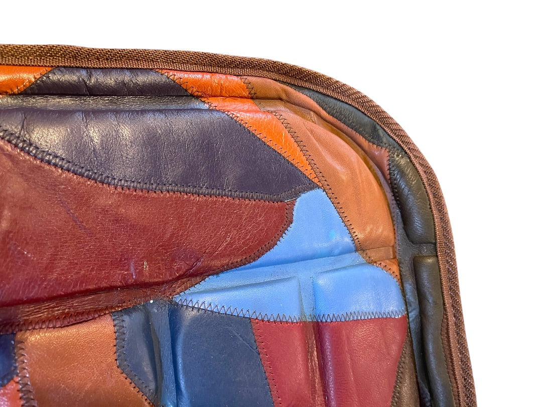 Leather Patchwork Ergo Comfort Lumbar Support Cushion Home or Auto