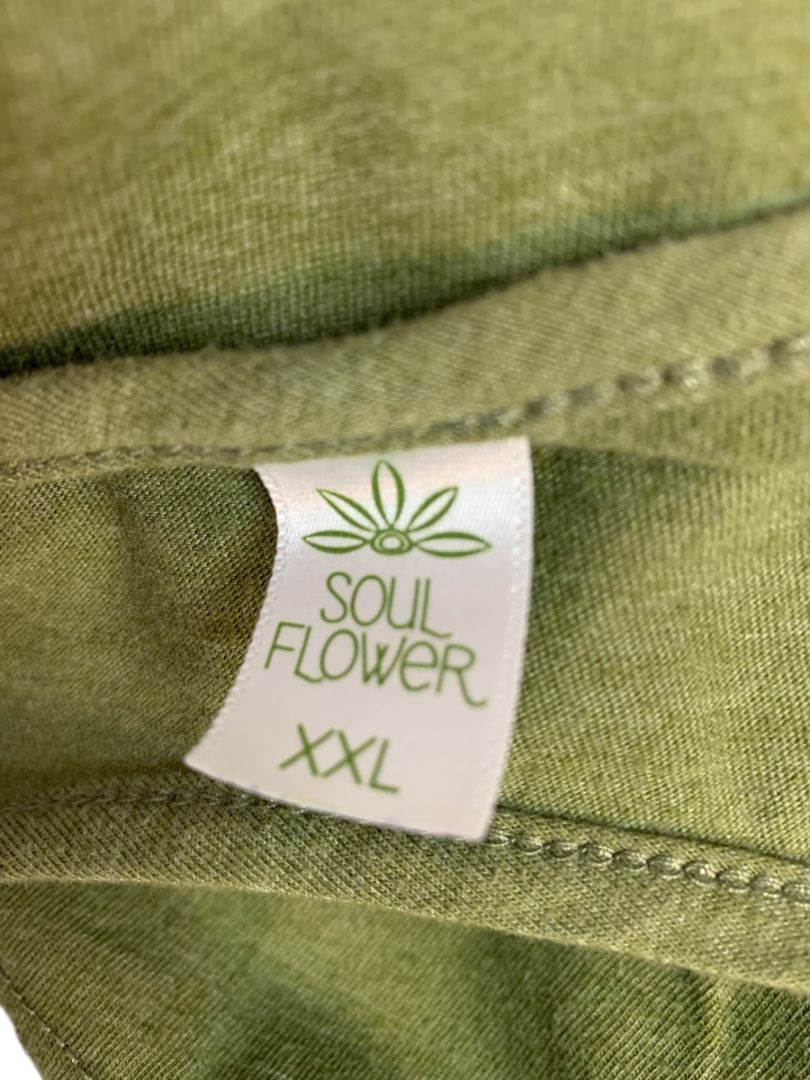 XXL Soul Flower Womens Olive Green Tank Top Good Vibes