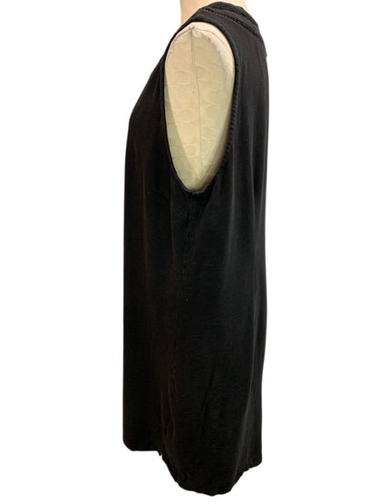 XL Talbots Shift Dress Sleeveless Black Knit Cotton