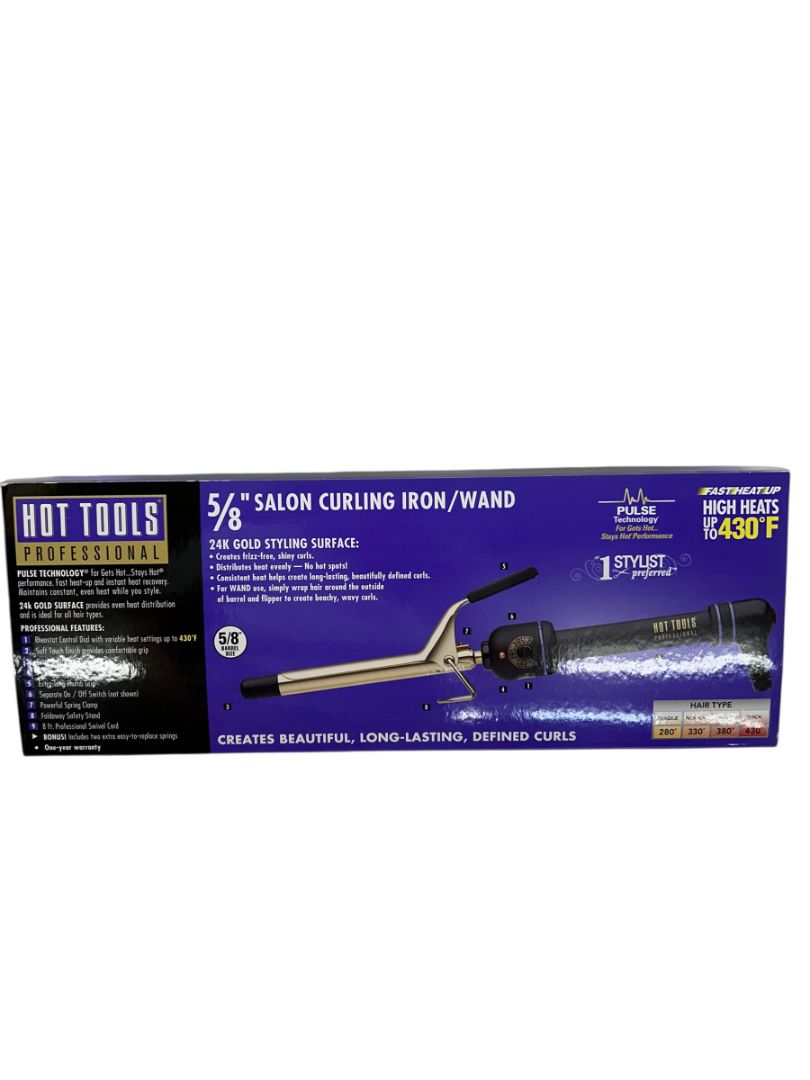 Hot Tools Professional Hair Curling Iron 5/8" 1109 Spring Gold Styling Beauty New