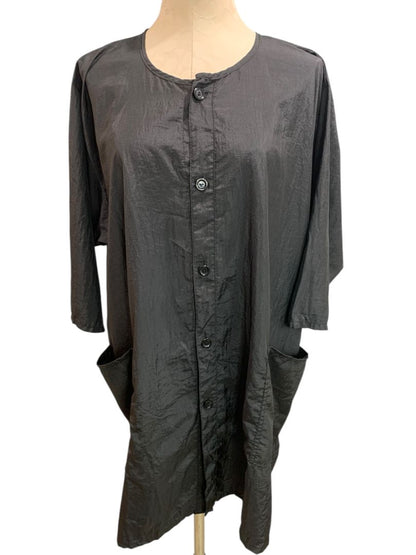 One Size Andre Hair Styling Smocck for Clients Button Up Black Style 9204