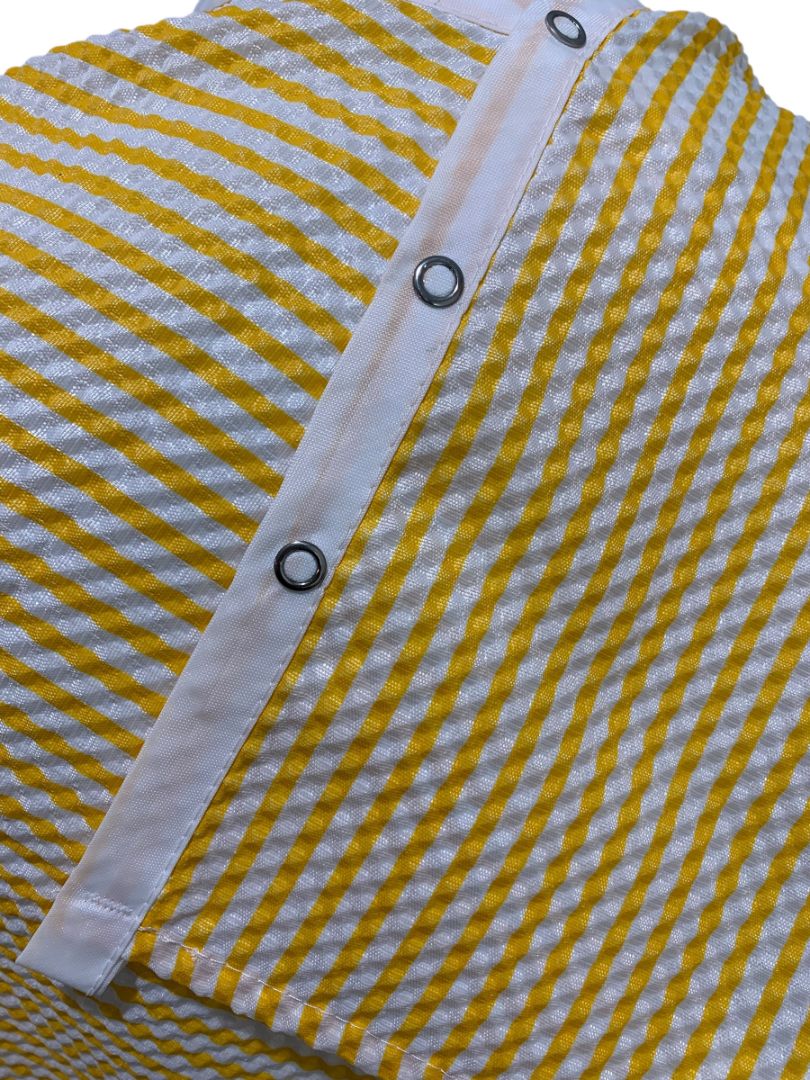 Lot of 2 Hair Styling Capes Seersucker Yellow White Gray Barber Salon