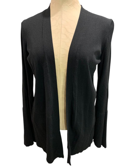 Small Ann Taylor Womens Black Open Cardigan Flare Sleeve