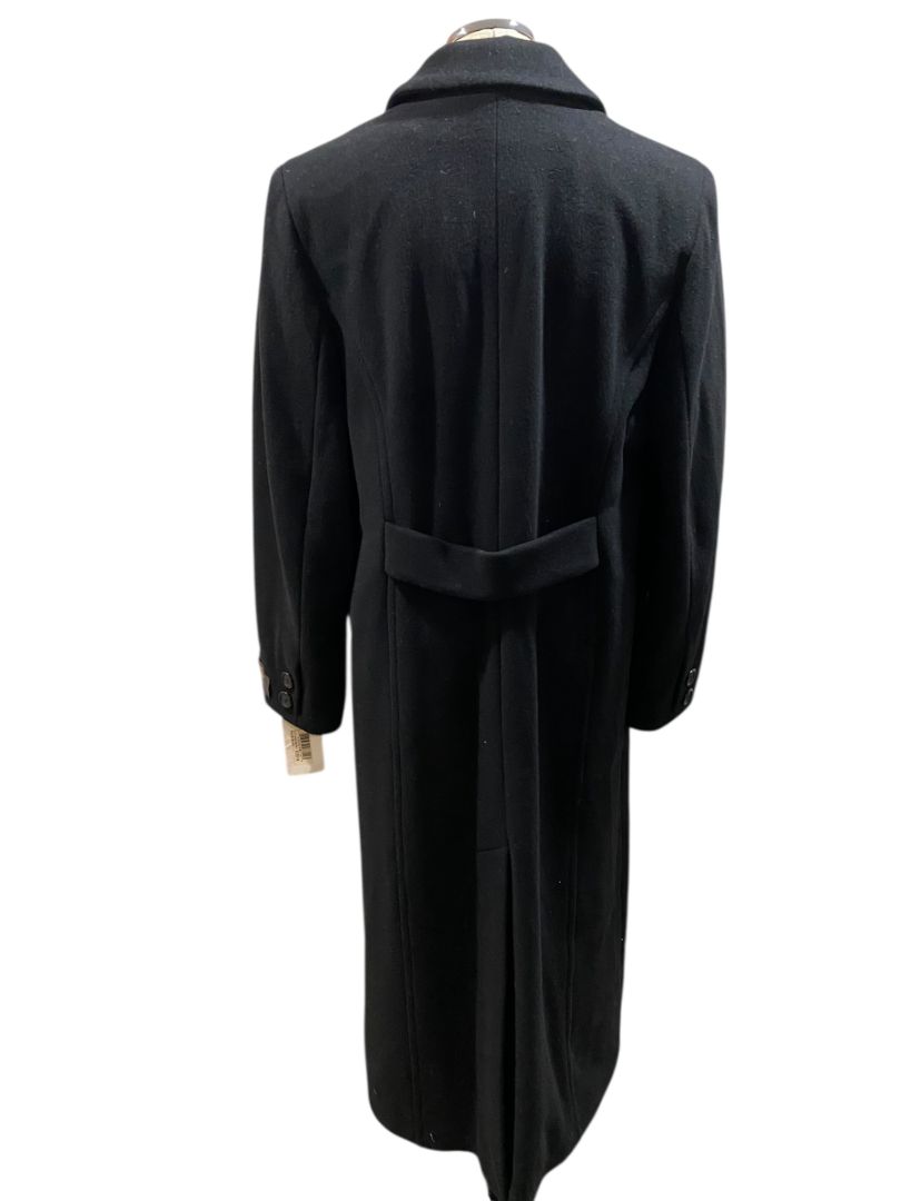 Size 14 Larry Levine Womens New Lambswool Cashmere Dress Coat Black Vintage