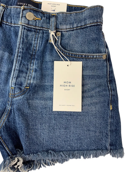 Size 0 (25) Lucky Brand New Jean Shorts Mom High Rise Blue Denim