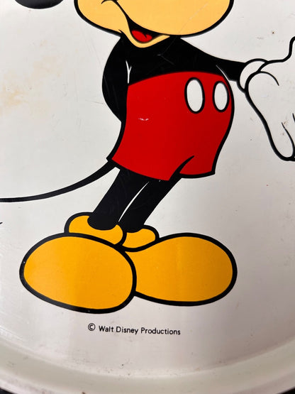 1970s Walt Disney World Mickey Mouse Tin Metal Plate 10.75" Tray