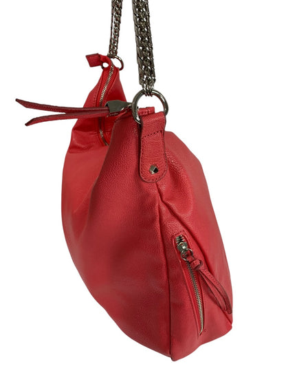 Jennifer Lopez Dark Pink Vegan Leather Hobo Bag Silvertone Hardware Shoulder