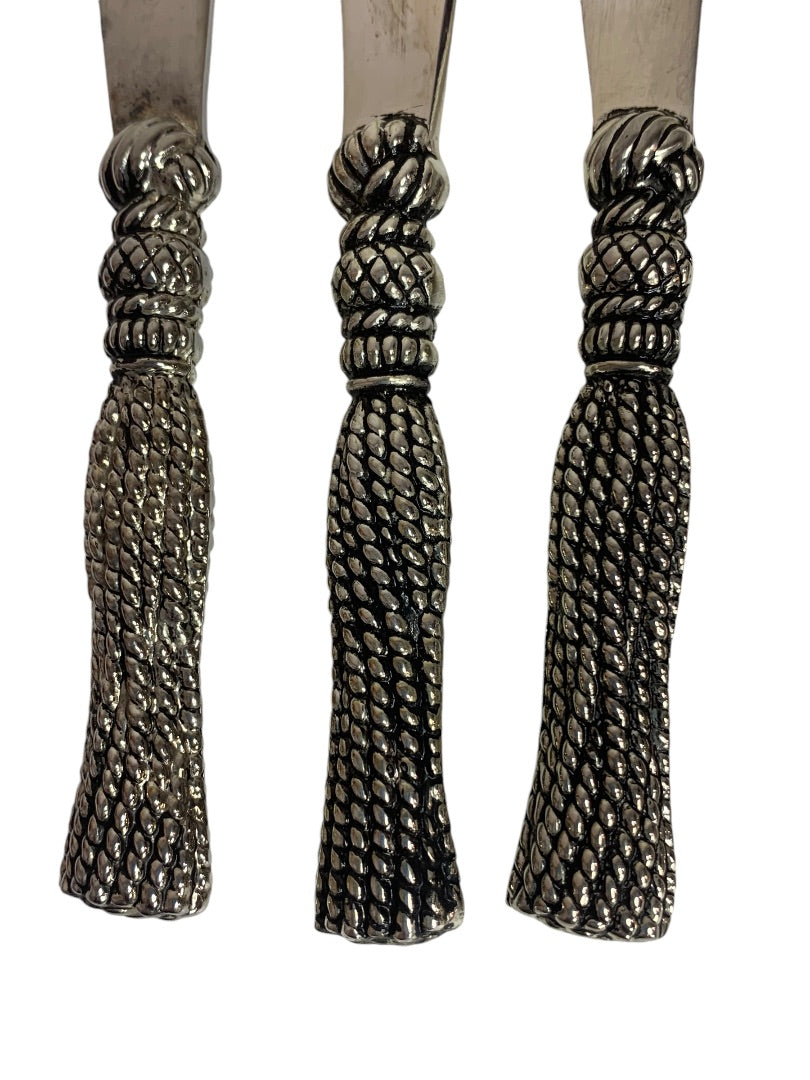 Elegance 4 Piece Hors D'oeuvres Spreader Knife Braided Tassel Handle