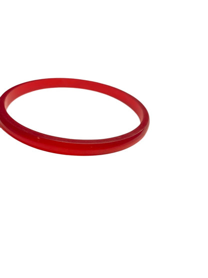 Vintage Red Acrylic Bangle Bracelet 2.6" Thin .2"