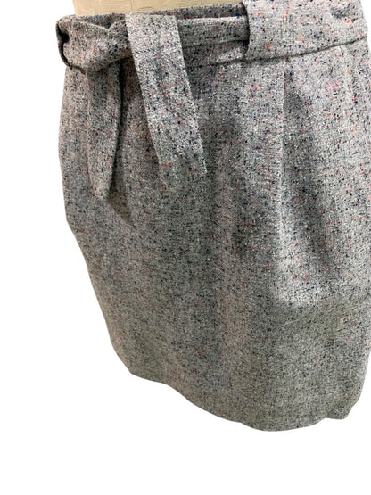 Size 6 J.Crew Skirt Wool Silk Blend Tweed Gray Lined Mini