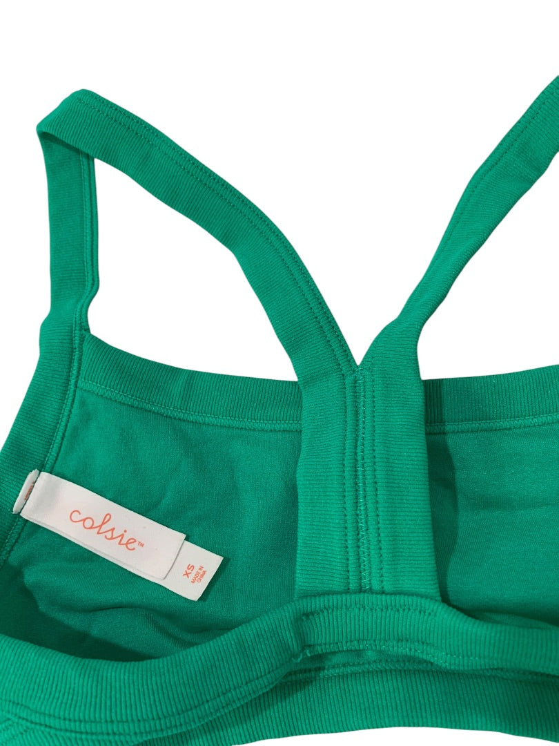 XS Colsie Green Sports Bra Strappy Racerback